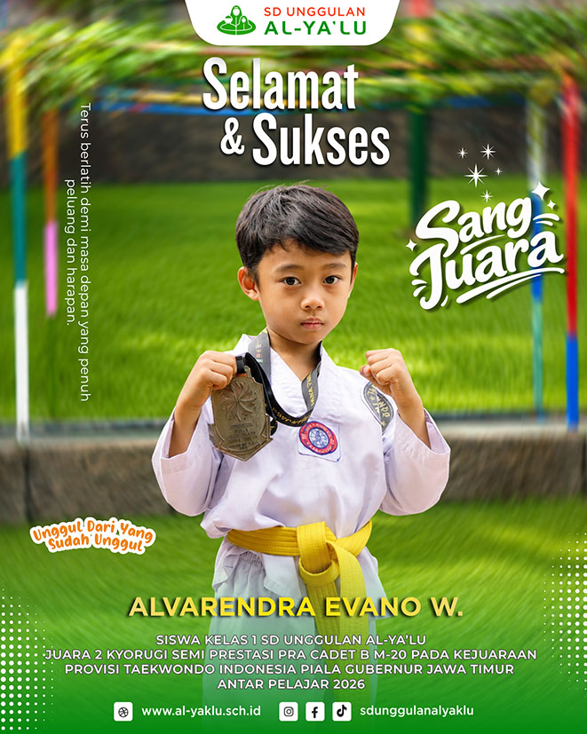 Muda, Berani, Juara! Siswa SD Unggulan AL-YA'LU Ukir Prestasi di Ajang Taekwondo Tingkat Provinsi